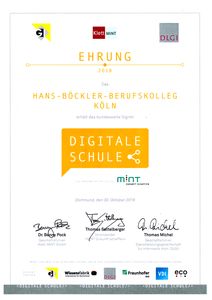 Auszeichnung "Digitale Schule 2018"